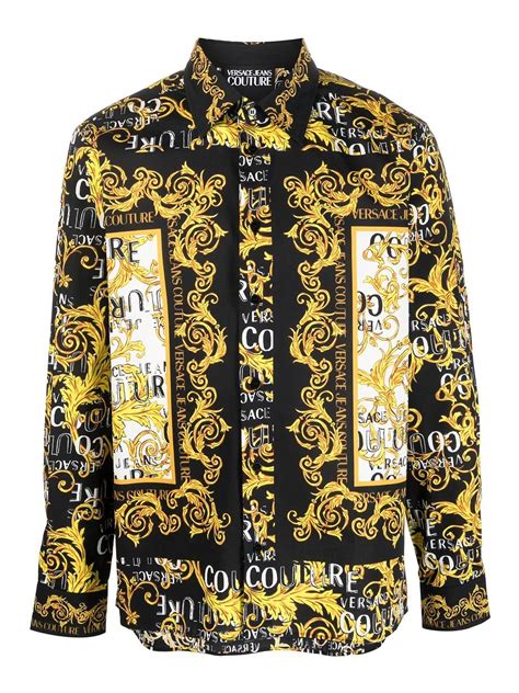 versace logo buttons|Versace button up.